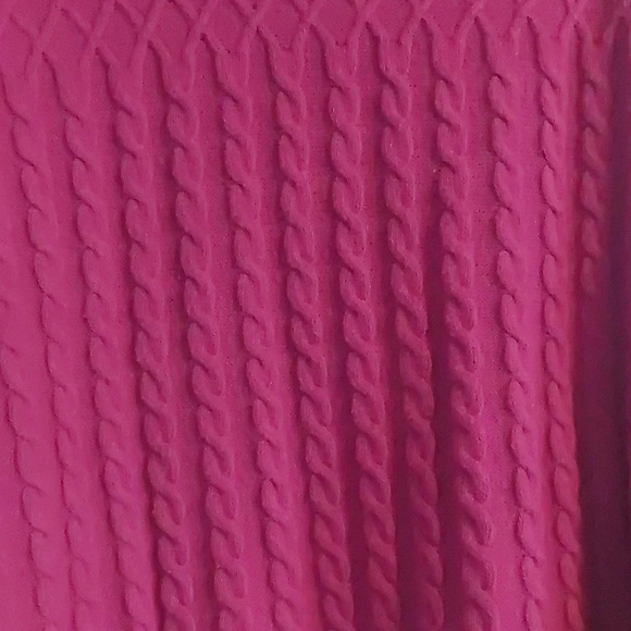 Oliver.o chunky cable knit balloon sleeve Pink Sweater large - Picture 6 of 7